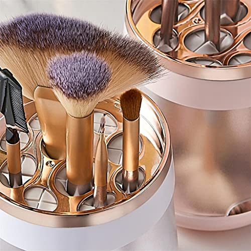 Walnuta destacável Organizador cosmético de armazenamento de escova de maquiagem multiuso para desktop