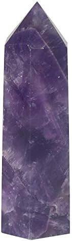 Sharvgun Chakra Healing Wands Crystal Wands 2 Purple Amethyst Natural Gemstone 6 Pontos facetados Cura