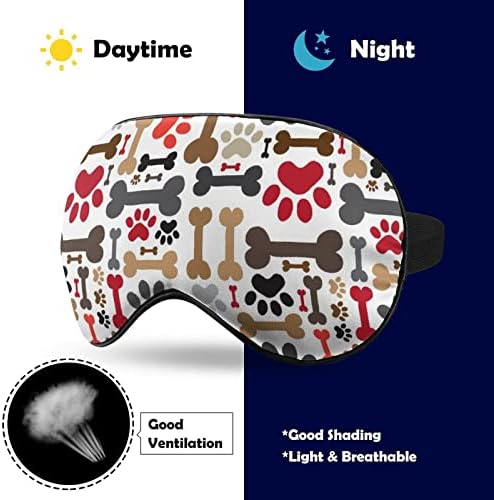 Dogs Patrilhas e ossos máscara ocular para dormir Blackout Night Blindfold com cinta ajustável para homens mulheres