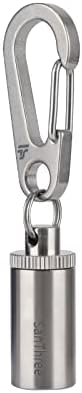 Santhree Titanium Carabiner Belt Loop Clip Keychain com recipiente de pílula de titânio puro, suporte de chave