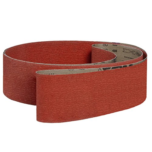 Cinturão abrasivo vsm, 6 largura, 48 de comprimento, cerâmica, 60 areia, apoio de pano, vermelho brilhante