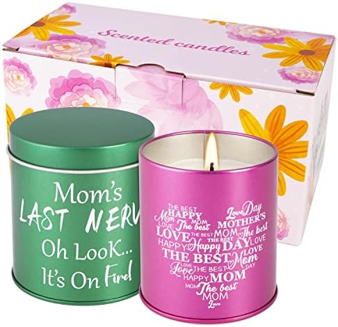 Presentes do dia das mães de filha filho garoto, 2 pacotes aromaterapia rosa e velas de soja de primavera,