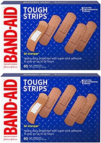Brand Band-Aid Tough Strips Bandragem adesiva, todo o tamanho, 60 contagem de 2