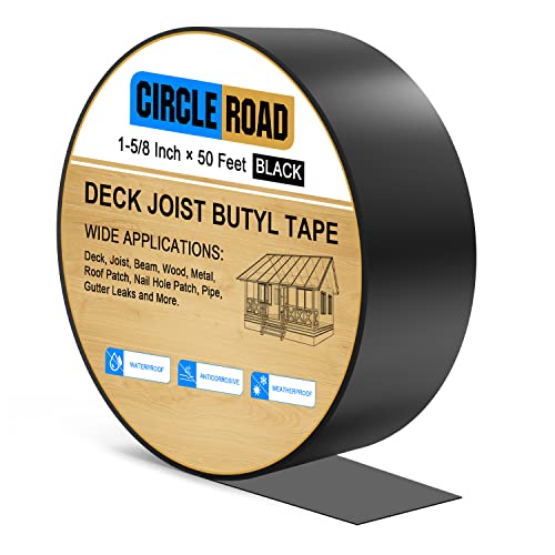 Circleroad Deck Joist Butyl Tape 1-5/8 polegadas 50 pés, fita de butil Fita para vigas, fita de butil de vedação