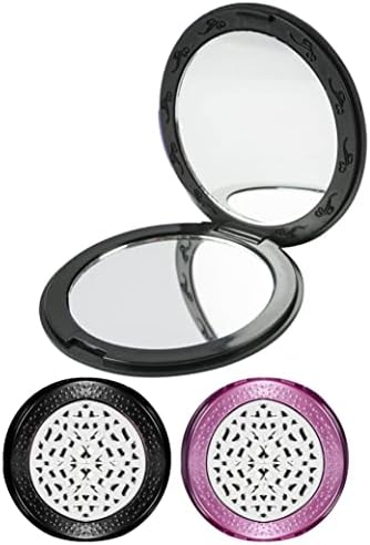 Espelho compacto espelho dobrável de maquiagem dobrável bolso redondo bolso 2 lateral