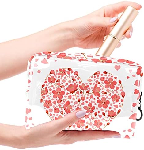 Bolsa de higiene pessoal Kit DOPP pendurado para homens resistentes a água para viajar, Flor de cerejeira Pink Heart Day's Day