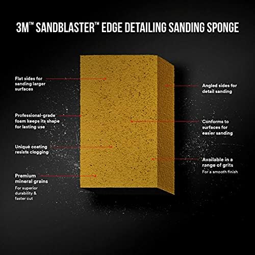 3m Sandblaster Dual ângulo Lixando esponja de 4,5 pol. X 2,5 pol. X 1 pol., 1/pacote
