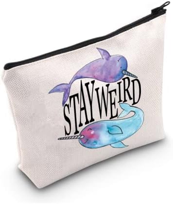 G2TUP Narwhal Amante Presente Stay Wei-RD Bolsa de maquiagem Narwhal Bolsa cosmética do mar Narwhal Gift Whale Gift