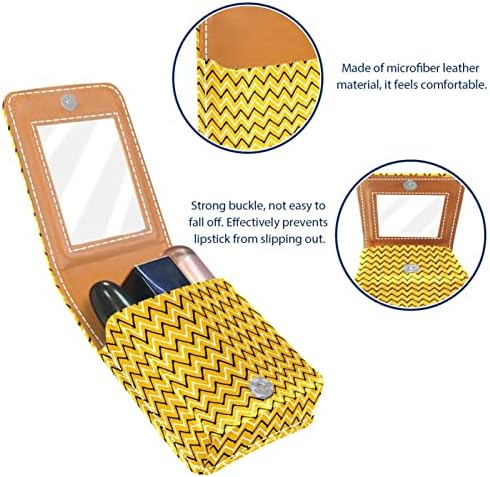 Bolsa de batom amarelo de faixa com espelho para mulheres de maquiagem Bolsa Bridesmaid Presente
