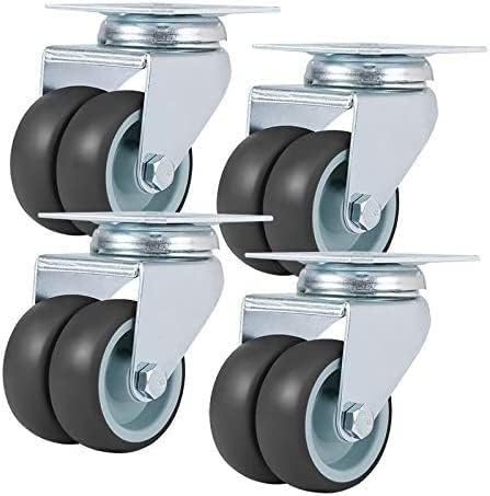 Rodas de rodízio Umky 4pcs rodas rodas de 2 polegadas de 2 polegadas Giratório de borracha macia com freio