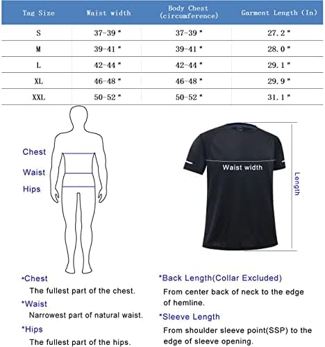 Highfish Men's Workout T Cades de manga curta Top ativo de ginástica seca ginásio Camiseta atlética