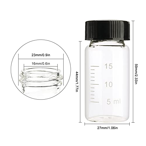 CSFGlassBottles 36pcs 20ml Clear pequenos frascos de vidro com escala de amostra de amostra de líquido de