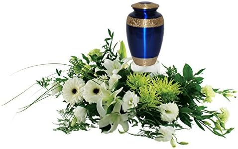 Urna de cremação azul de safira para cinzas humanas - urna funerária adulta - artesanal - urna sólida - urna acessível