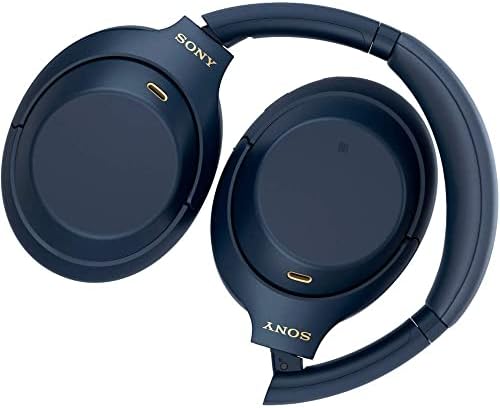 Sony WH-1000XM4 sem fio cancelamento de ruído sem fio fones de ouvido azul meia-noite