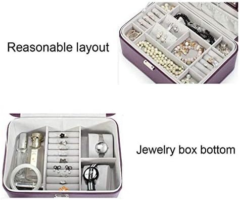 QTT Jewellery Box Boxes de jóias de couro portátil com jóias de espelho Organizador para bracelete