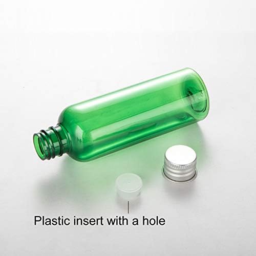 laserersm 3 peças garrafa de plástico 100 ml com tampa de alumínio garrafa de plástico com tampa de parafuso
