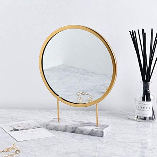 Espelhos lxdzxy, espelho espelhado de vaidade espelho de cosméticos, o espelho de mármore de jóias de jóias espelho de mármore espelho de maquiagem 20x26x4.8cm Múltiplos, ouro, 20*26*4,8cm