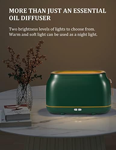 Difusor de aromaterapia 180ml, difusores para óleos essenciais com luz quente, umidificador difusor de chama com