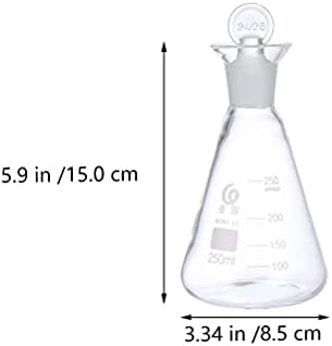 Flask iodo de vidro de 4pcs de 4pcs com acessório de experimento de frasco de vidro profissional em escala
