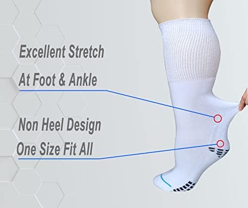 Coiyufux meias extra largas para diabéticos bariátricos para homens, mulheres, meias linfedema fundido para