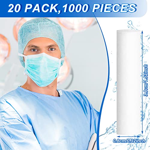 1000 contagens de gaze dental rolinhos, alfaiates de algodão para dentistas, bons plugues de nariz absorventes