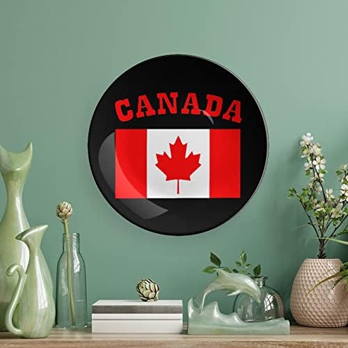 Bandeira do Canadá Canadian Maple Leaf Bone China China Decorativa Placas redondas Artesanato com