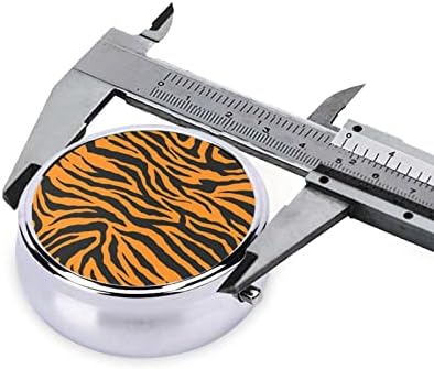 Dispensador de medicamentos para leopardo de tigre laranja - caixa de comprimidos de mini viagens portátil