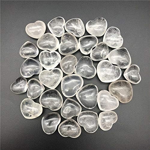 Ertiujg husong306 2pcs Natural White Quartz Crystal Heart Stones Curando Chakra Reiki Craft Stones e Minerais