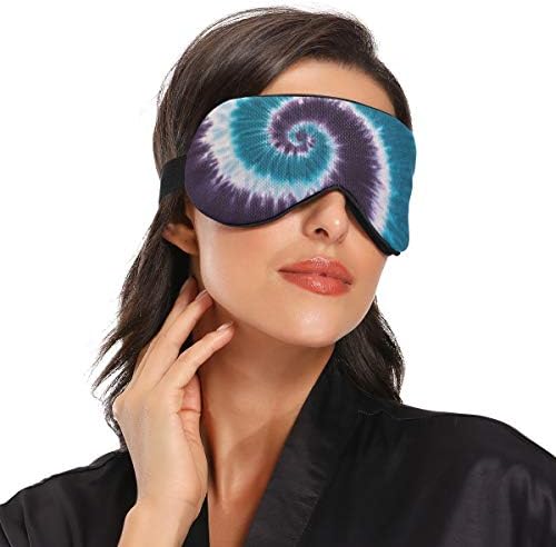 Alaza azul púrpura corante abstrato máscara de sono para homens homens blecaute resfriando máscara