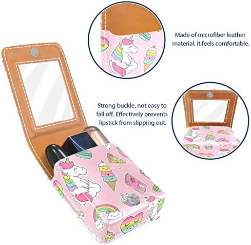 Caixa de batom de maquiagem de creme de unicórnios para bolsa cosmética externa de viagem portátil