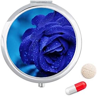 Rosas azuis escuras Flores Caixa de pílula Pocket Medicine Storage Dispensador de recipiente