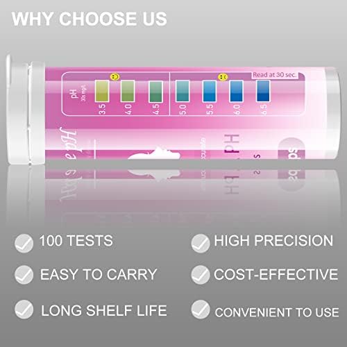40 tiras tiras de teste de pH vaginal para mulheres. Teste de pH feminino para saúde vaginal, acidez e alcalinidade.