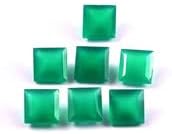 Gems exclusivos Gems verdes Onyx Square Facetado Corte Gemstone Semi Pericioso Pedido de pedras preciosas