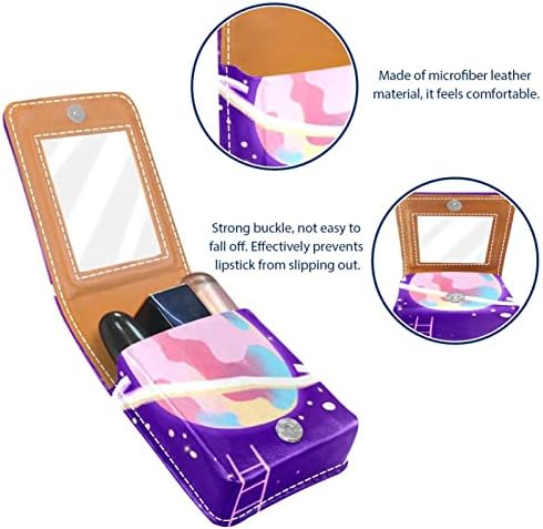Caso de batom oryuekan com espelho bolsa de maquiagem portátil fofa, bolsa cosmética, desenho animado