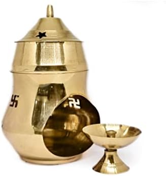 Satvik Brass Pure Brass Essential Oil Burner Kapur Burner ou Lâmpada para Pooja Óleo Difusor Tea Luz Luz de Vela