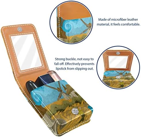 Oryuekan maquiagem batom titular mini bolsa de viagem bolsa de cosméticos, organizador com espelho para fazer parte