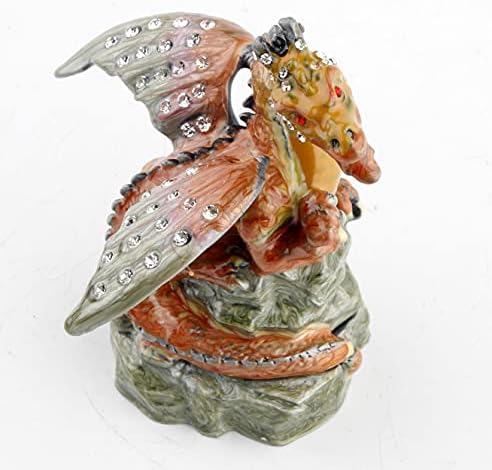 Setebees Dragon estatueta Jóias de jóias de jóias Caixas de bugigangas de arco Dragão Dragon Dragon Home Decor Presente