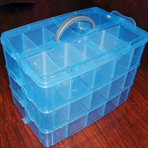 Caixa de armazenamento de maquiagem Alipis 2pcs 30 Jóias azuis Jóias de armazenamento de mão de mão -Casa de casca