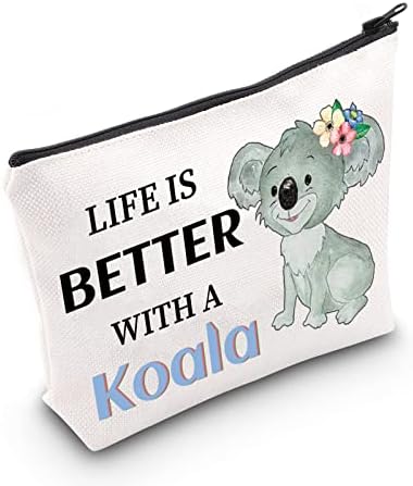 Bolsa de maquiagem CMNIM KOALA para Koala Lover Gift Bag Life é melhor com presentes de coala para meninas