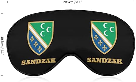 Sandzak Flag Máscara para os olhos Sono vendidos com bloqueios de cinta ajustável Blinder leve para viagem para dormir Sleeping Yoga Nap
