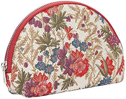 Signare tapeçaria bolsa de maquiagem de saco de higiene pessoal para mulheres com design de prado de