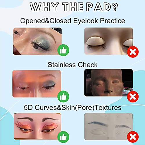Prática de maquiagem Face, Dfsuiwk Silicone Face Olhe Magar Board Profissional Eye Braw e Owlow Makeup Practice