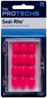 FLENTS Protechs Seal-rite Silicone Moldable Ear plugues para piscina, oceano, água, esportes, rosa, 6 pares