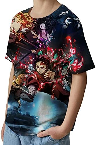 De Sl Boy Shirt Anime Fashion Top Tees Kids Manga curta Camiseta confortável para meninos e meninas