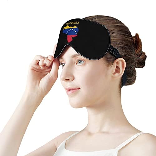 Venezuela mapa bandeira adormecida máscara de venda de olhos fofos capa noturna engraçada com alça ajustável