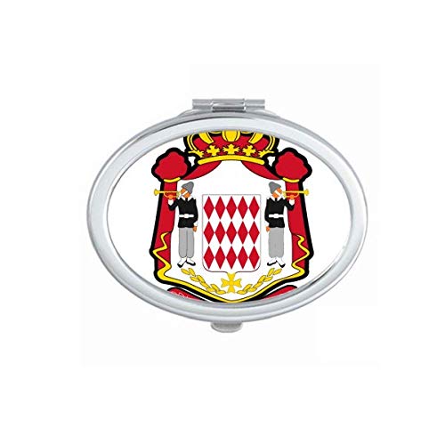 Principado de Monaco Nacional emblema espelho portátil maquiagem manual dupla lateral óculos laterais