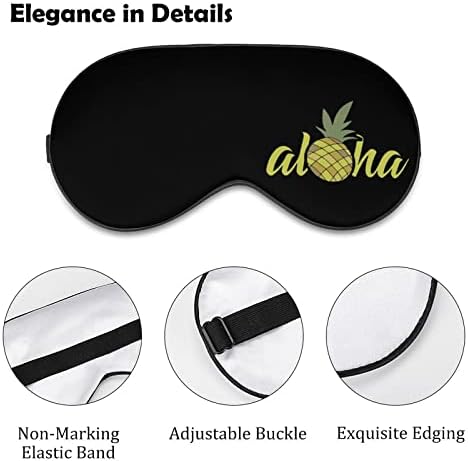 Aloha Máscara para dormir de abacaxi com tira ajustável Tampa de olho macio Blackout Blackout para