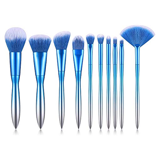 Escovas de maquiagem 10 conjunto profissional conjunto grosso macio em pó de blush sombra de sombra