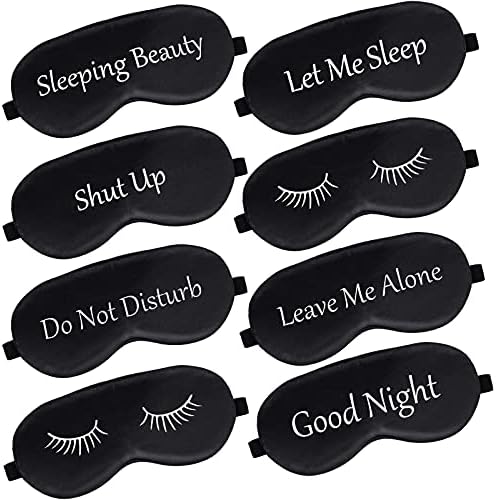 8 peças máscara de seda máscara de seda com cinta ajustável Blackout macia de olhos vendados para homens para
