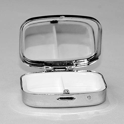 Petoskey Stone Portable Mini Travel Diário Caixa de comprimidos - lembrete de comprimidos quadrados, caixa